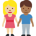 👩🏼‍🤝‍👨🏾 woman and man holding hands: medium-light skin tone, medium-dark skin tone display on Twitter